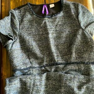 Seraphine Maternity Knit Boucle Dress | Size 10, Jersey on back, Cap Sleeves